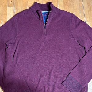 Robert Graham Maroon 1/4 Zip pullover Sweater